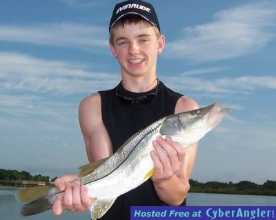 Fitz with his first snook he caught with capt. Porcelli