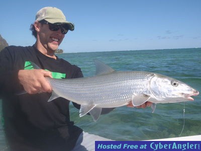 hawaiian bonefish on flyfrod