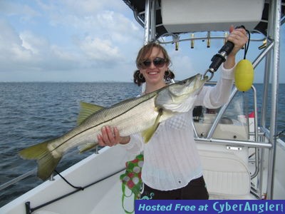 Big snook on light tackle