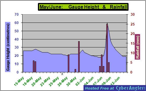 River Height &amp; Rainfall at Blackwater Lodge Salmon Fishery Ireland