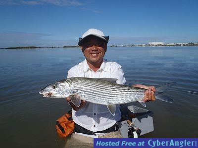 8 lb bonefish on fly