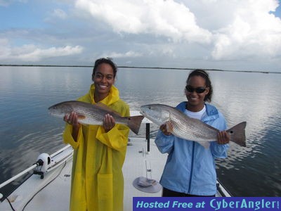 Theresa and Danielle with a few of many fish they caught.