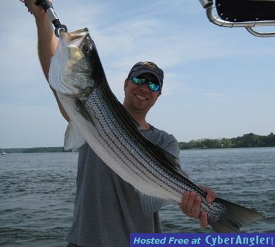 Jon Newman with a 36&amp;quot; NH striped bass.