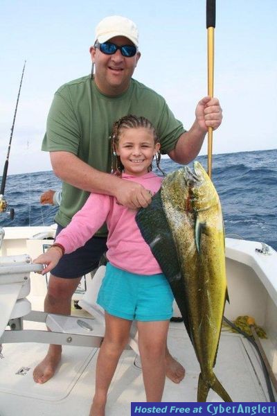 Sarabel Weiss with her first dorado