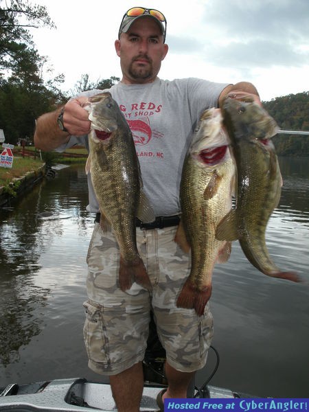 A seven pound largemouth bass and two spotted bass over 5 pounds each!