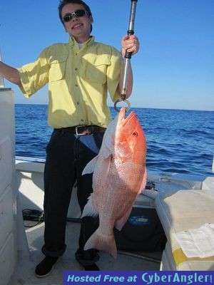 one of many red snapper caught