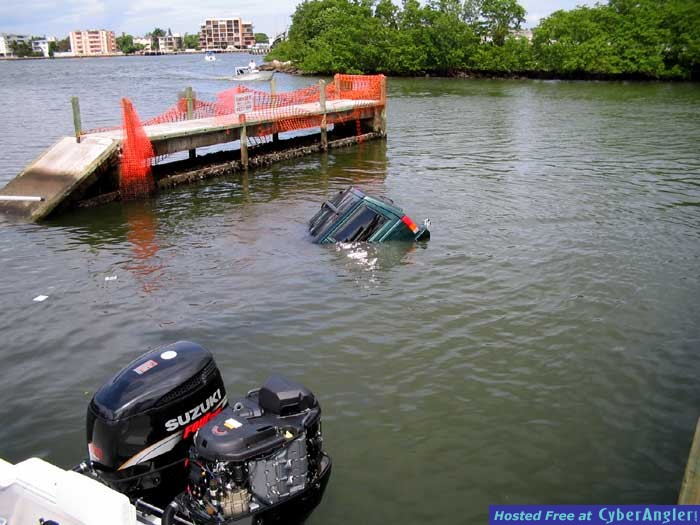 Jeep taking a swim