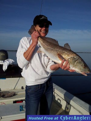 Tarra took this redfish on a Gulp shrimp