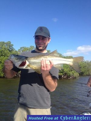 George with his first ever snook 27 inches