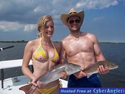 Terra and Luke with a few redfish