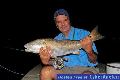 Night time redfish on fly
