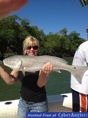 Sea Gone Customer Joanna with Redfish