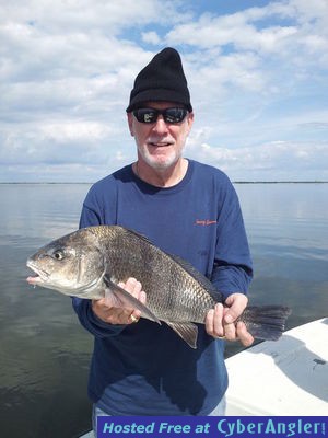 Bob Richards black drum with Capt. Joe Porcelli