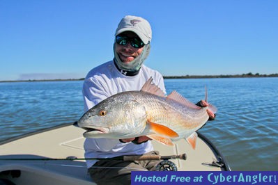 Shallow water redfish on fly