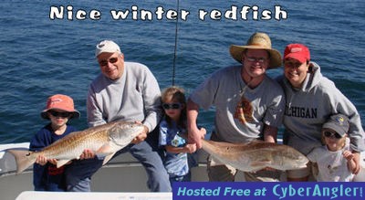 Winter redfish off Gulf Shores, Alabama
