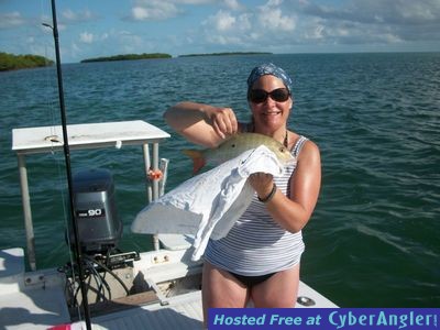Jackie with a Mutton Snapper