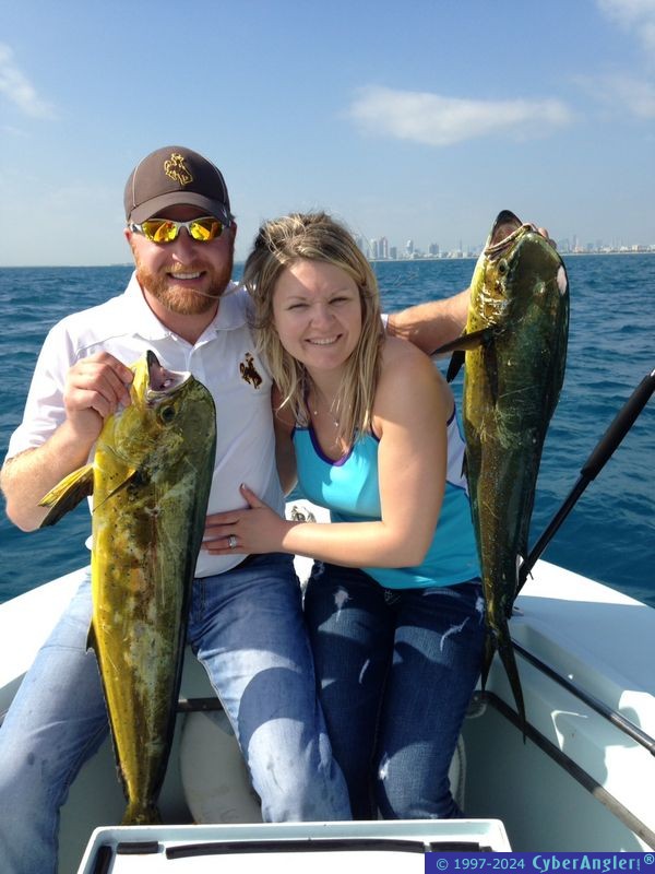 Pair of newlyweds and mahi
