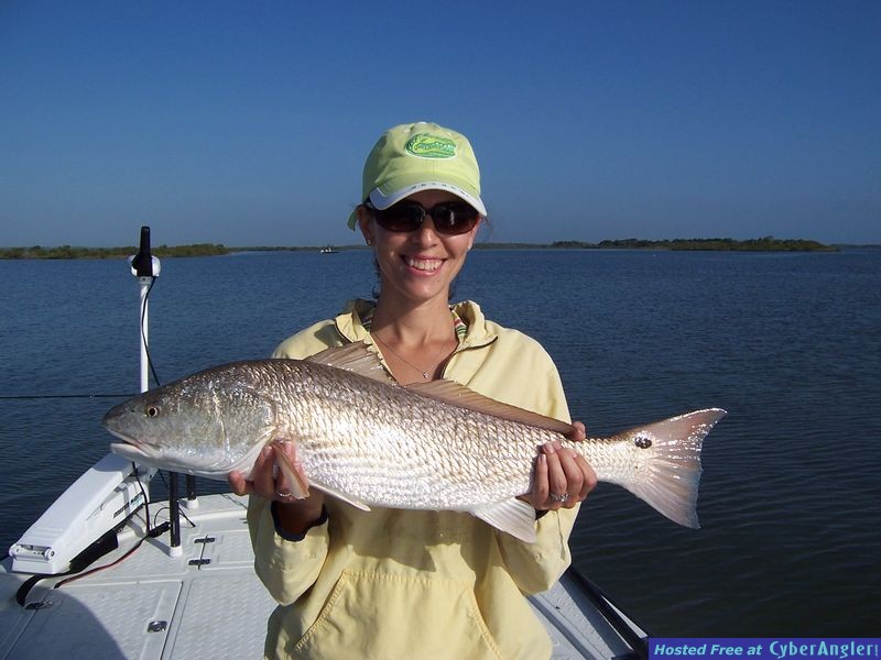 Denise Milhousan catching in the Lagoon