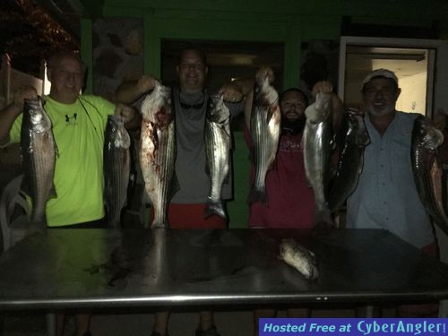 Night time striper fishing with Got You Hooked Guide Service on Lake Martin