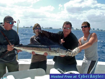 Beautiful sailfish just caught on a Ft. Lauderdale sportfishing charter