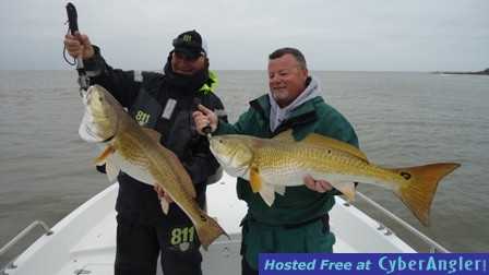 Mark and Jimmy and bull redfish in Venice LA