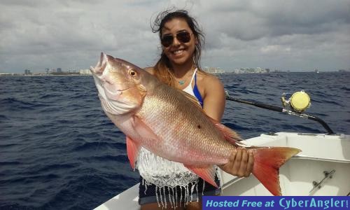 Nice mutton snapper for this fisher gal on the New Lattitude Sportfishing c