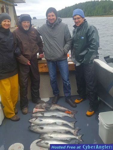 April 2017 Ucluelet BC Fhishing group shot catch