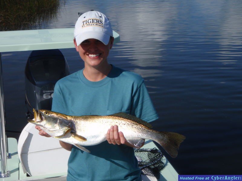 Chelsea's first trout!