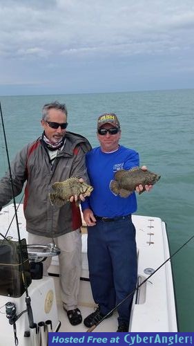 Two tripletail fishing, flats fishing guide florida