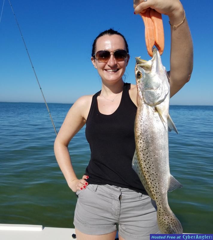 Janice_with_a_trout_caught_in_palm_harbor_while_on_vaction_in_Clearwater_be