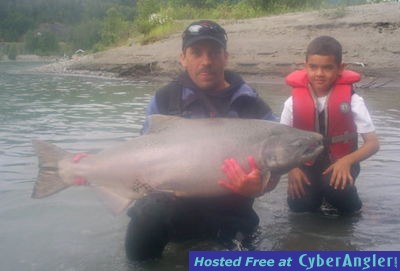 guided chinook king salmon fishing skeena river terrace bc canada