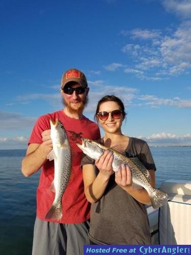 Double_trout_caught_while_on_a_fishing_charter_in_Tarpon_Springs