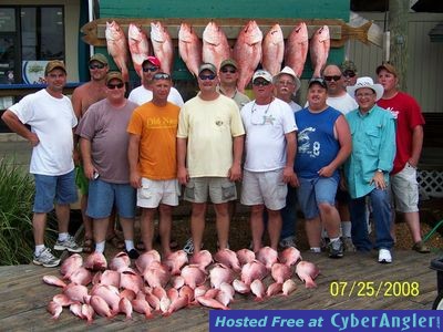 A boat full of Red Snapper