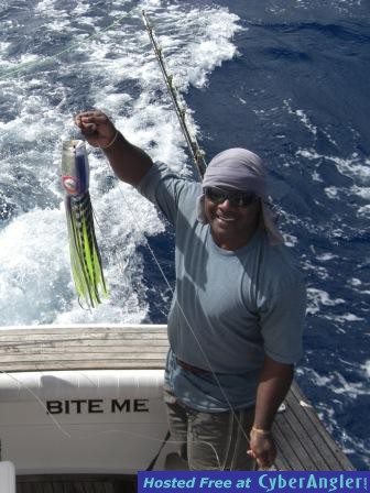 Joe and bait for Black malrin in Fiji