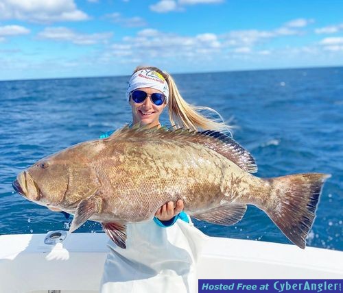 Grouper caught by fisher gal