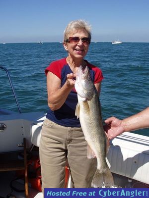 Walleye charter fishing on Lake Erie aboard the Erie Quest