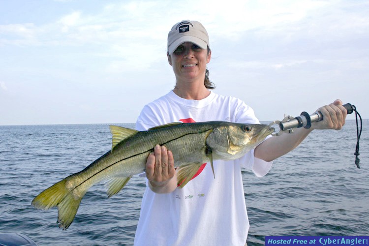 Krista with one of several big Snook