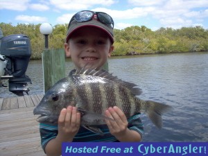 17.5 inch sheepshead made this six-year-old angler proud