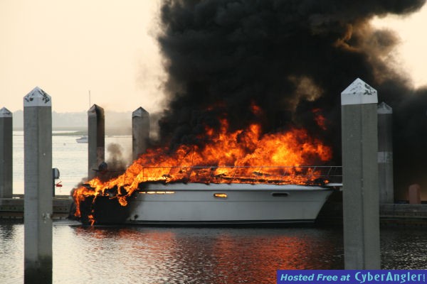 Boat Fire in Amelia Island, Florida