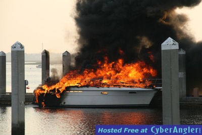 Boat Fire in Amelia Island, Florida